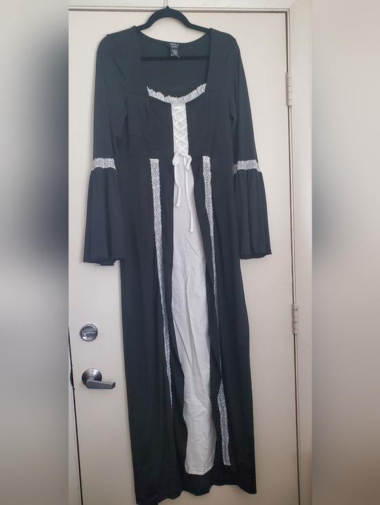 Cosmic Aura Dresses & Skirts - Hot Topic's Black Maxi Dress with White Bell Sleeve Lace Trim